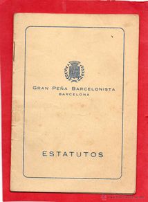 Collectionnisme sportif: gran peña barcelonista. barcelona. estatutos